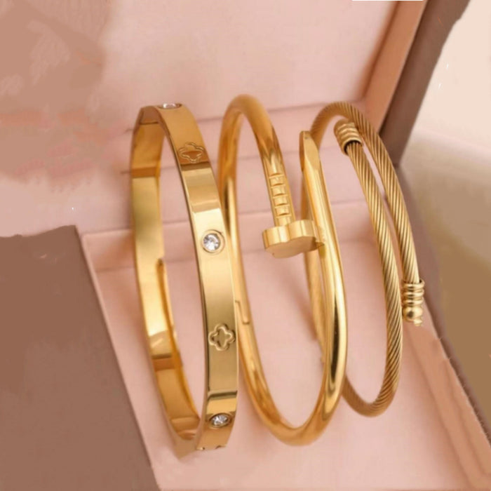 Wholesale Stainless steel bracelet set stackable bracelets