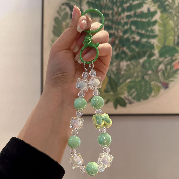 Wholesale Handmade beaded bag pendant, car keychain, five pointed star bow, couple keychain, chain