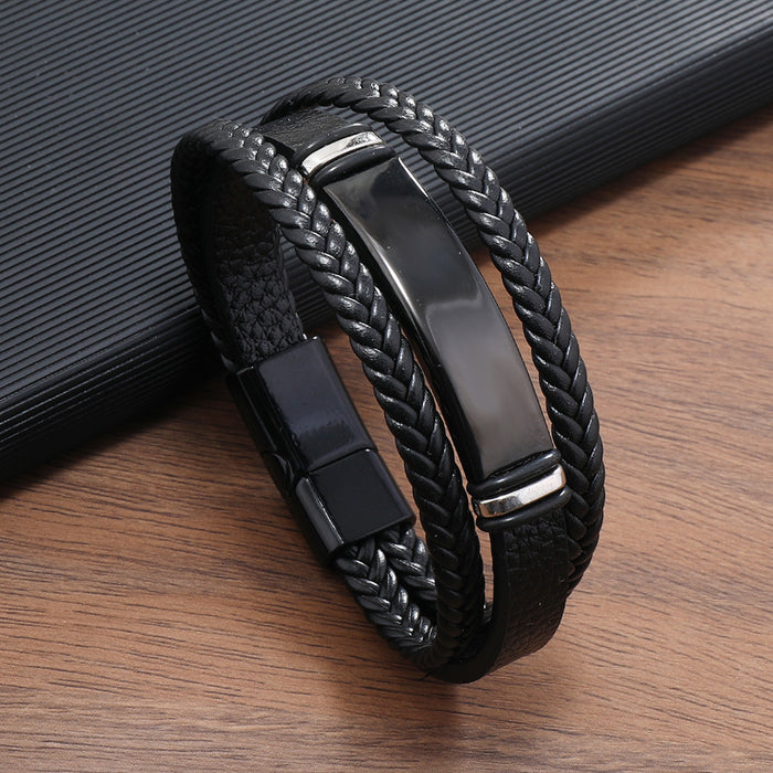 Wholesale Leather Bracelets Handmade Braided Pu Leather Bracelet JDC-BT-XH014