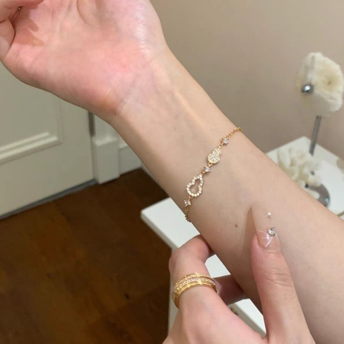 Wholesale Double Gourd Bracelet Women's Simple Niche Diamond Ins Style Bracelet