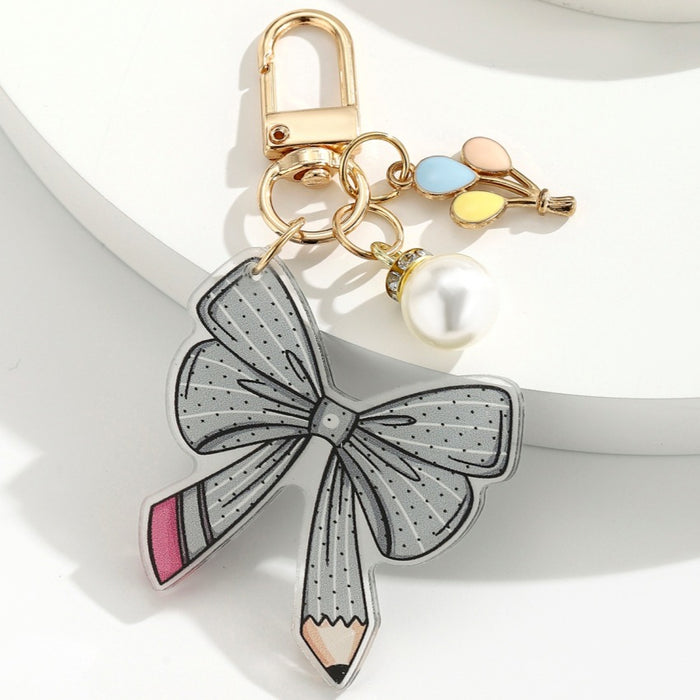 Wholesale Pearl Balloon and Bowknot Keychain