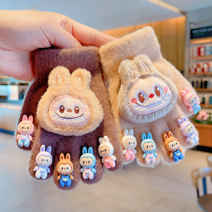 Wholesale Cartoon dolls  finger cots for babies,  with plush and thick windproof material