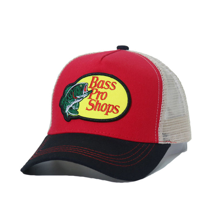 Wholesale Bass fish embroidery baseball cap summer breathable men's and women's sunshade cap patch sun hat