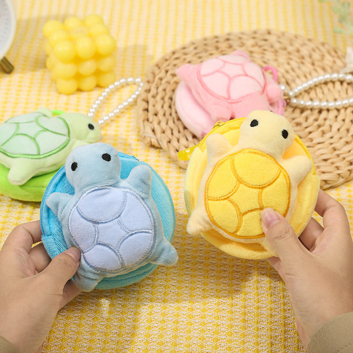 Wholesale Little Turtle Plush Coin Purse Cute Girl Round Bag Pendant Headset Storage Bag Doll Machine