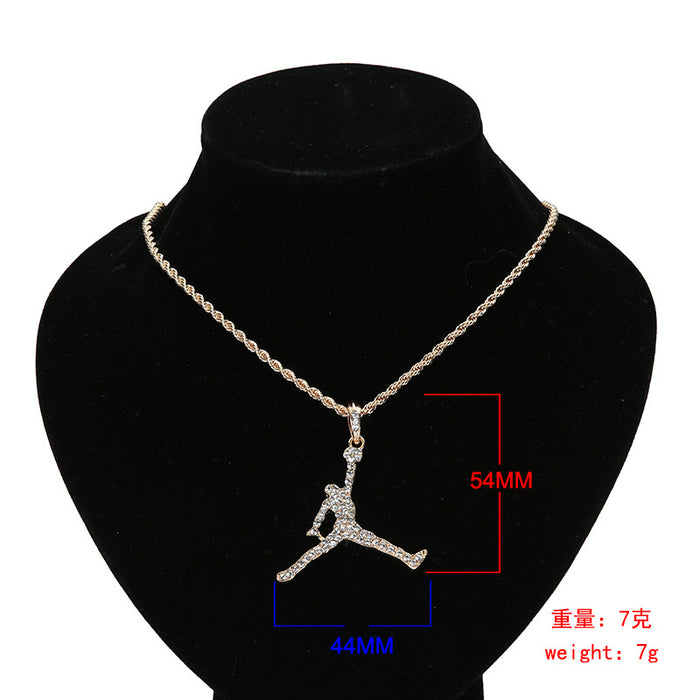Wholesale 20 Inch Twist Chain Alloy Diamond Pendant Necklace JDC-NE-RenQing005