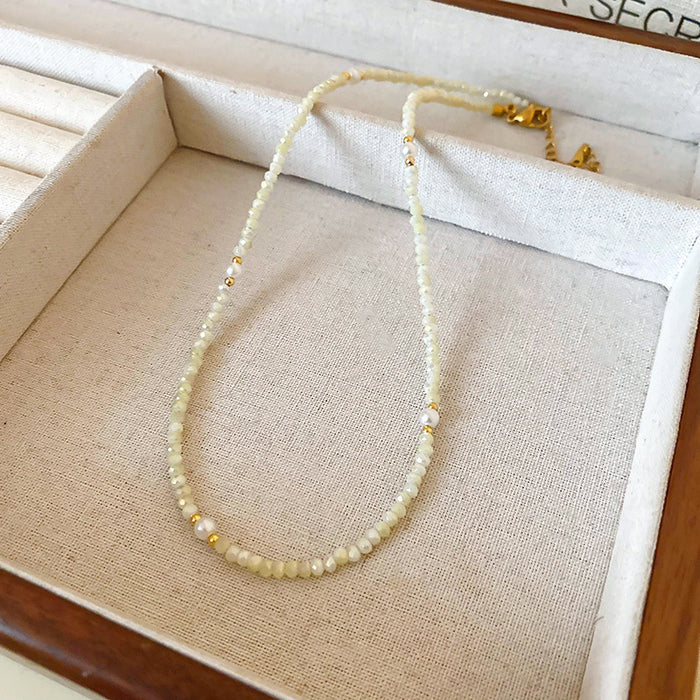 Wholesale Light luxury patchwork necklace with a high-end feel, pearl collarbone necklace, layered design accessories