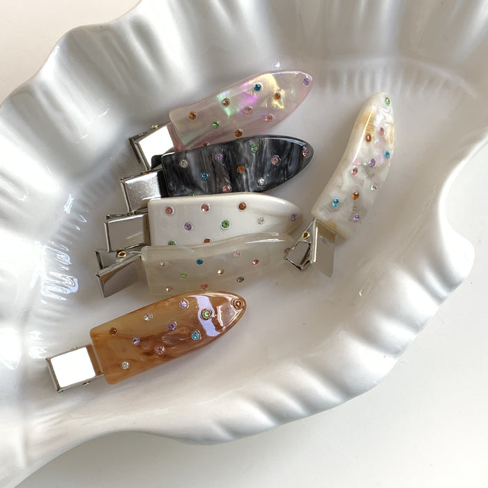 Wholesale Colored Diamond Seamless Hairpin Women's Sweet Bangs Clip Exquisite Side Clip