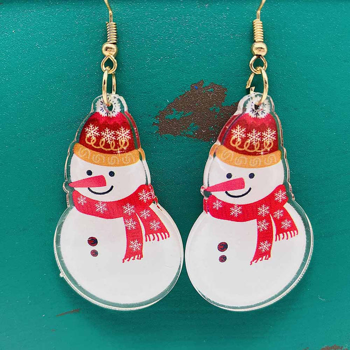 Wholesale Christmas Acrylic Santa Claus Asymmetric Earrings JDC-ES-Chengy042