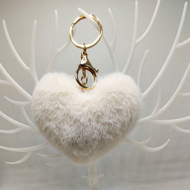 Wholesale Love Heart Plush Peach Heart Keychain Car Keychain Plush Pendant