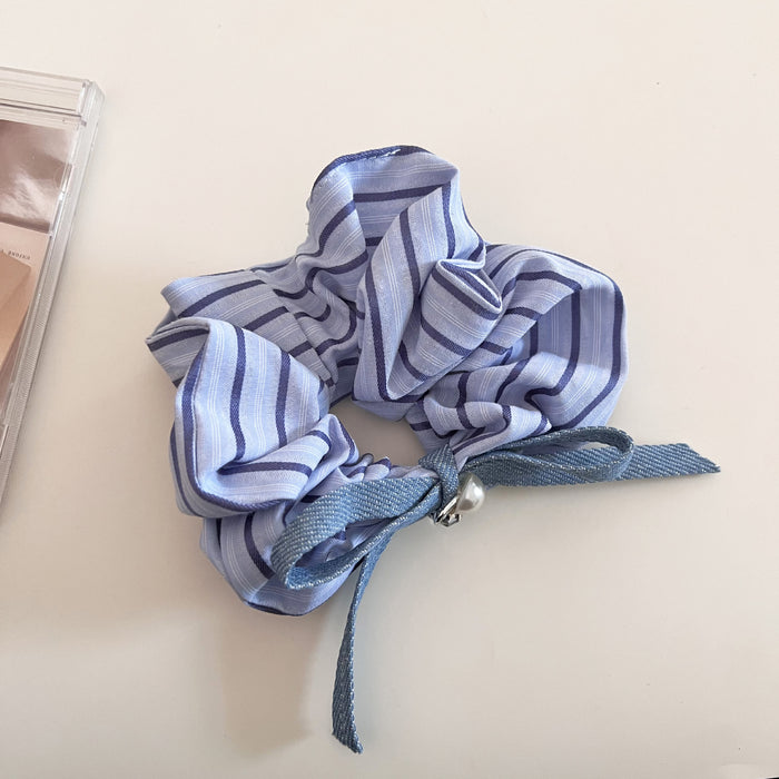 Wholesale Small niche minimalist retro striped square circle hair loop, women's high-end sense, ponytail hair accessory, headband, rubber band hair clip