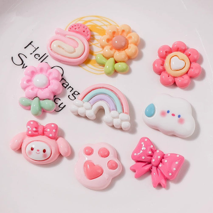 Wholesale Cartoon Clouds Rainbow Flower Bow Optional Shoe Buckle Accessories Removable Shoe Flower Decorative Buckle