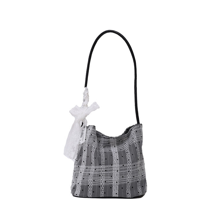 Wholesale Niche polka dot bag, stylish and versatile, single shoulder armpit bag, lightweight and simple bucket bag