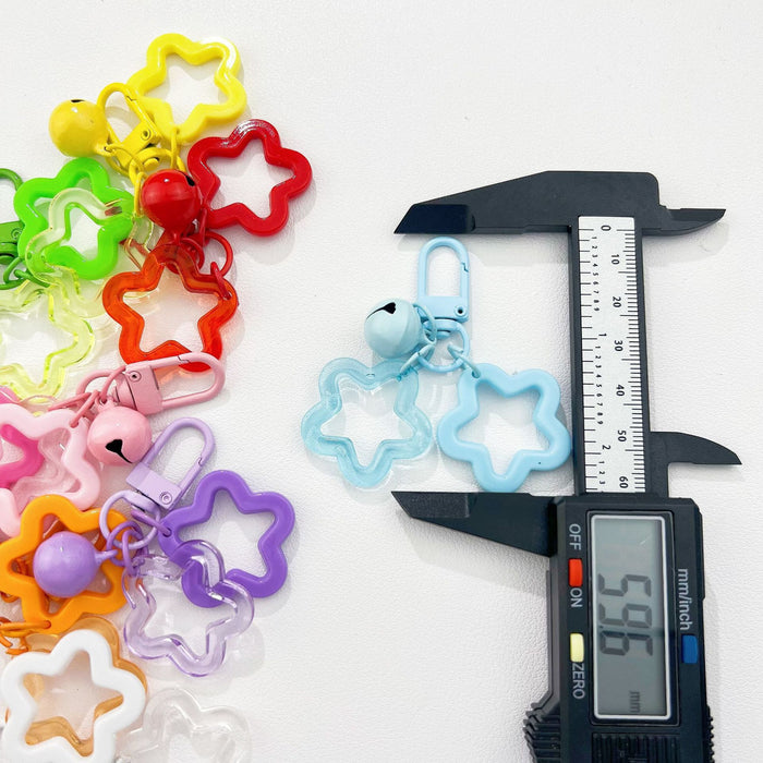 Wholesale Cute Star and Bell Design Plastic Resin Keychain Pendant MOQ≥5