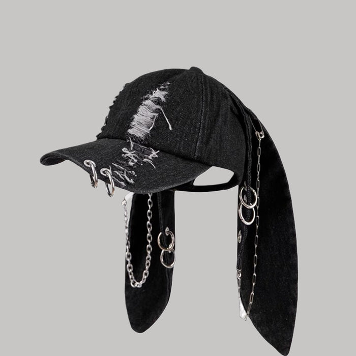 Wholesale Rabbit Ear Hat Denim Washed  e Dance Baseball Hip-hop  sunshade Hat