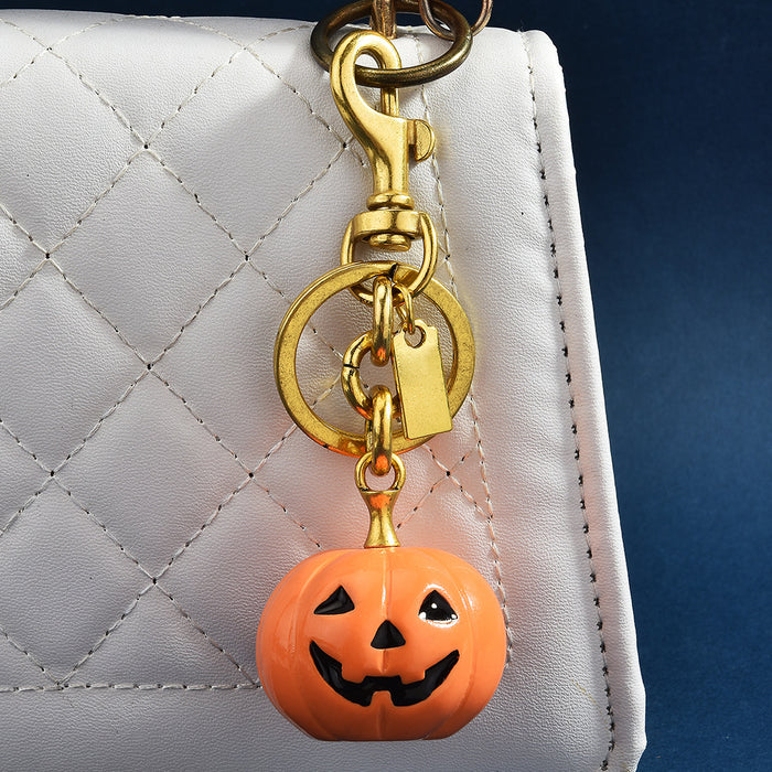 Wholesale  resin keychain pendant pumpkin  hat prop ghost crystal ball decoration bag hanging decoration