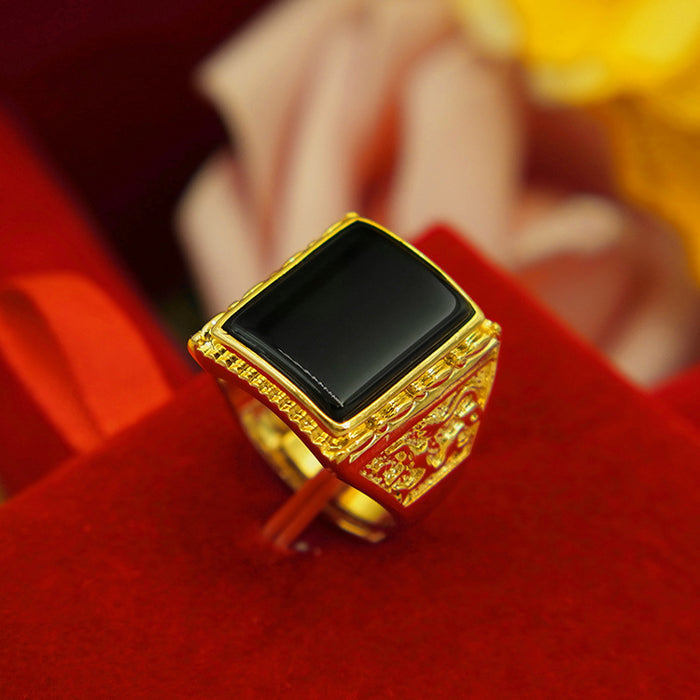 Wholesale Brass gold-plated ring set in men's style