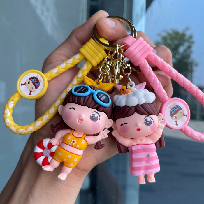 Wholesale Keychain Cute Doll Cartoon Car Keychain Couple Backpack Pendant Exquisite Small Gift