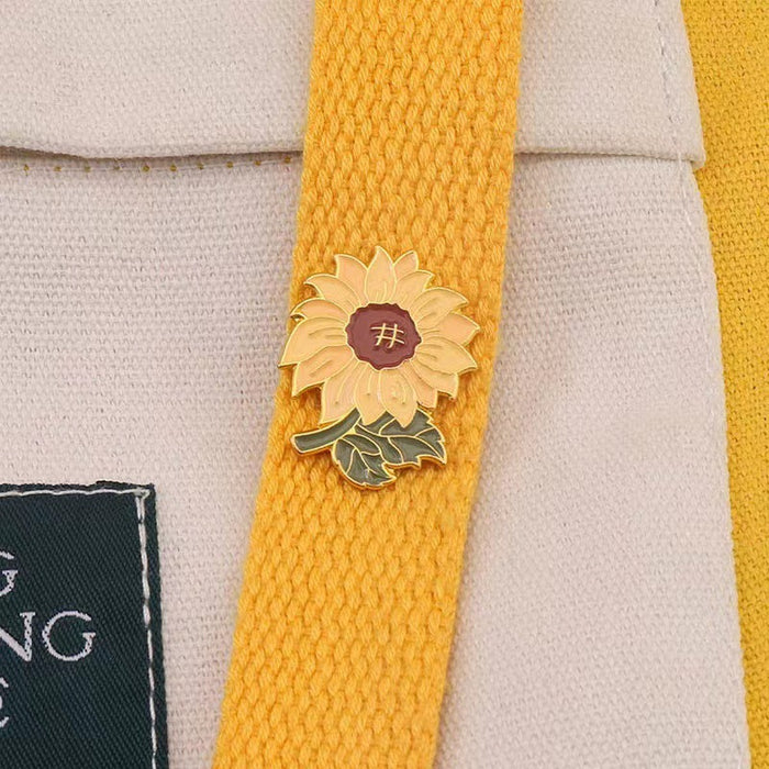 Wholesale Lily Sunflower Flower Brooch Cute Personalized Plant Badge Pin Badge Chest Badge Bag Decoration Creative Medal