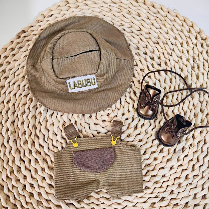 Wholesale clothes pendant party doll green fisherman suspenders Doll Accessories