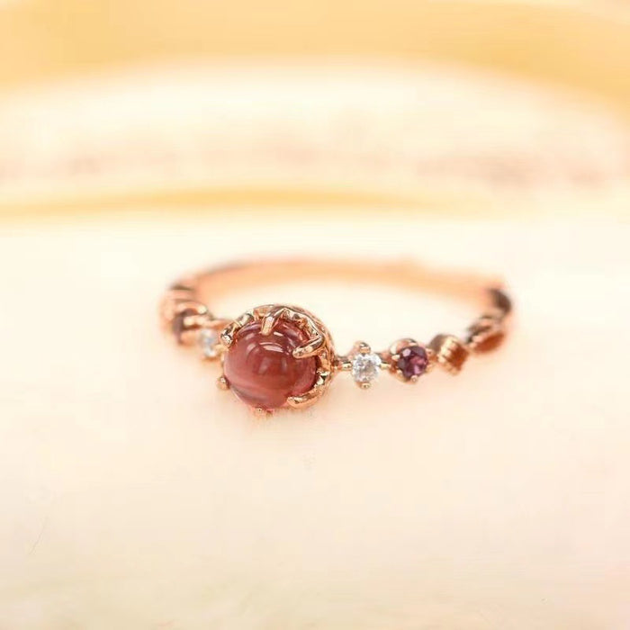 Wholesale Rose Stone Simple Retro Versatile Open Ring Adjustable