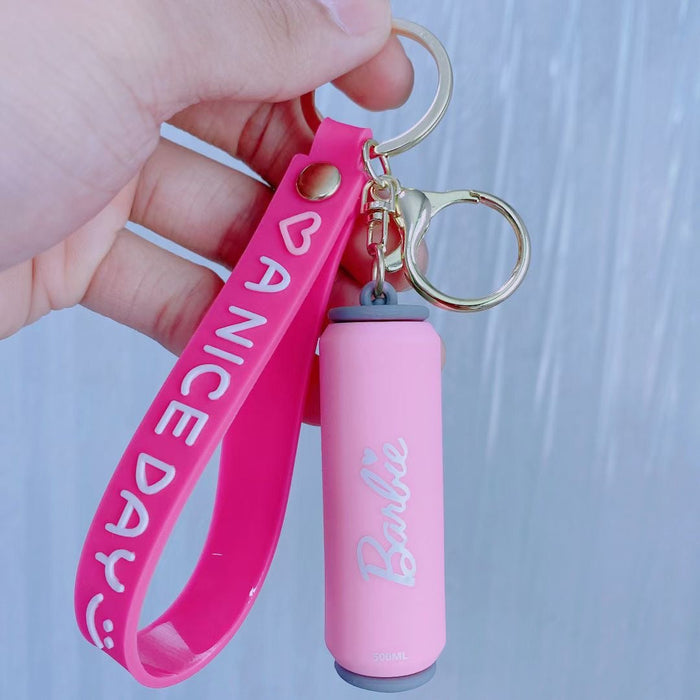 Wholesale Pink Princess Can Silicone Keychain JDC-KC-YiLan003