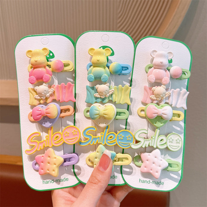 Wholesale Cartoon Children Cute Bear Resin Hair Clip JDC-HC-QiY010