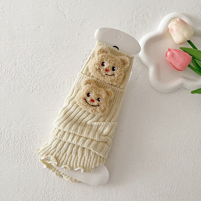 Wholesale Socks Autumn and Winter Cute Cartoon Animal Doll Knitted Warm Lace Pile Socks Baby Girl' s Trendy Leg Cover