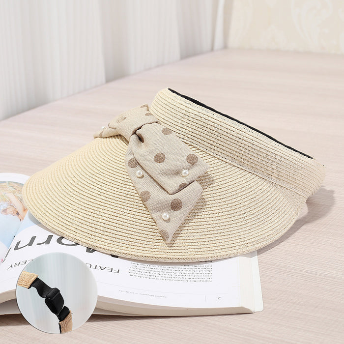Wholesale Fashionable, lightweight, breathable pearl bow decoration sun hat