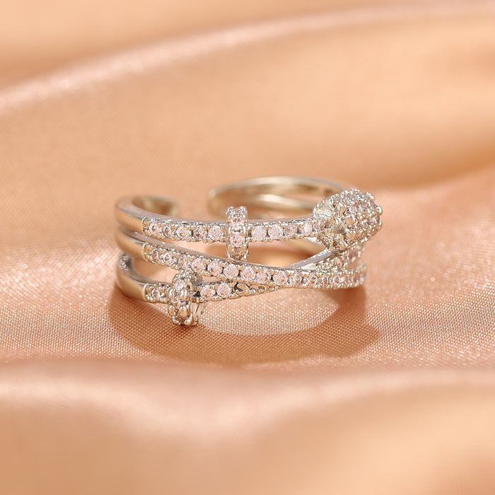 Wholesale Heavy industry ring, cross ring, female niche, adjustable opening, non fading ring