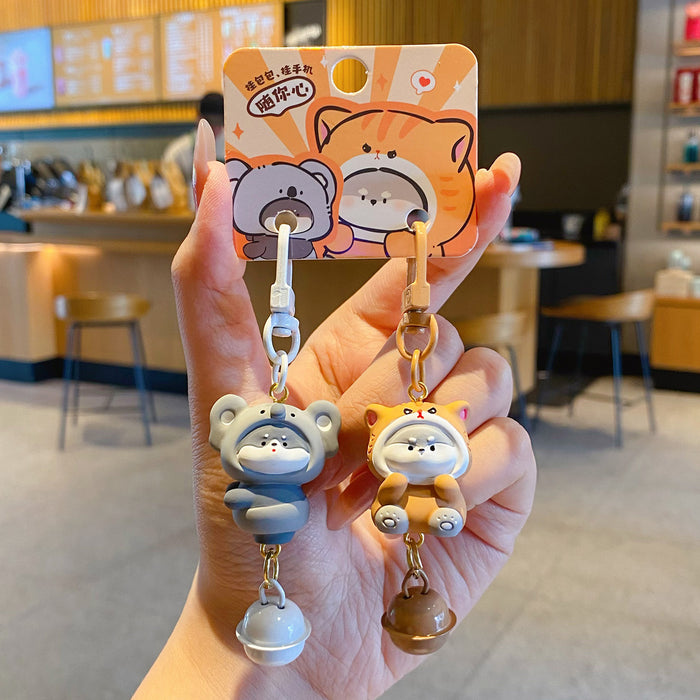 Wholesale Stylish Resin Cute Pet Headgear Series Pendant Phone Chain Keychain Charm Gift