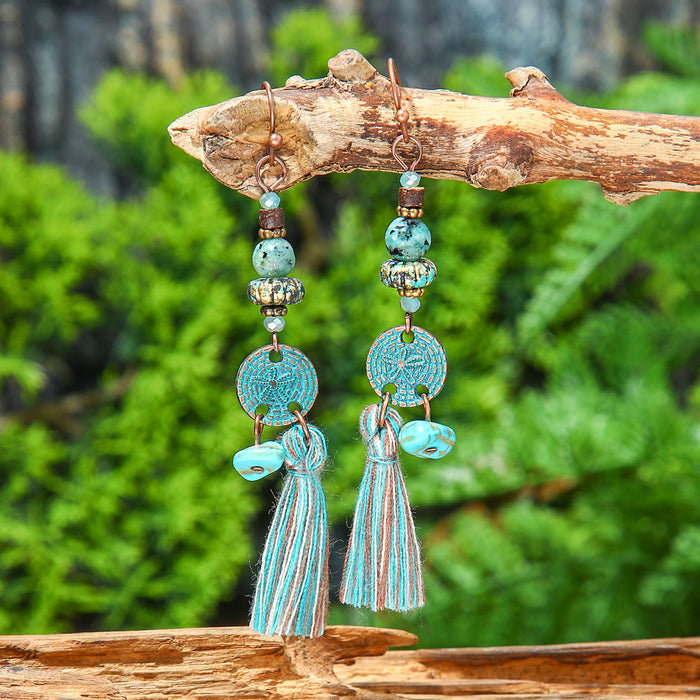 Wholesale Bohemian Vintage Tassel Earring Set Ethnic Style Fashion Accessory MOQ≥2