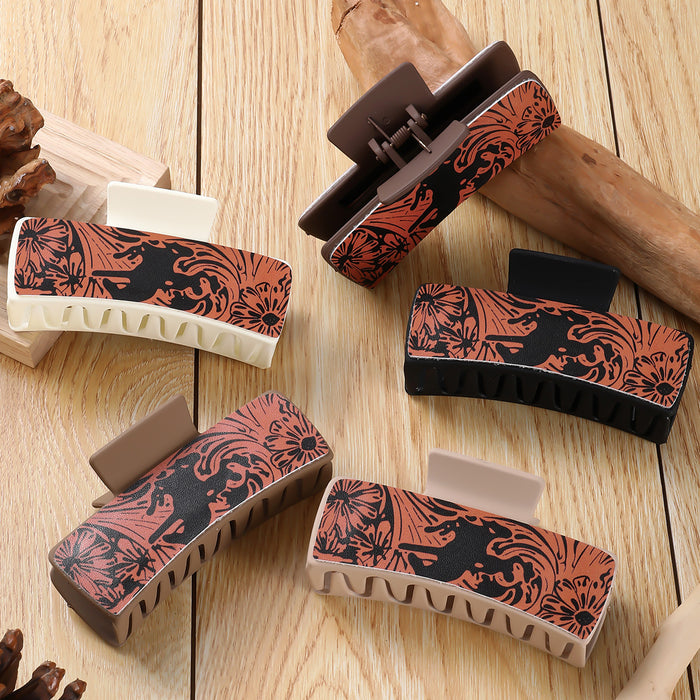 Wholesale multi-color red and black vortex flower square Hair Clips