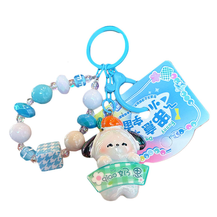 Wholesale Cartoon Cute Beaded Chain Cute Pet Keychain JDC-KC-LingY017