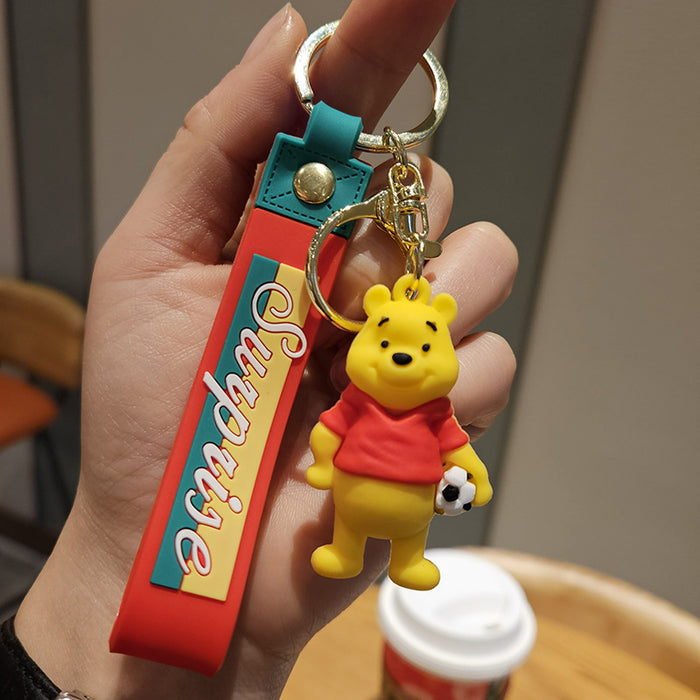 Wholesale Cartoon bear keychain pendant couple bag ornaments bear doll car key chain small gift
