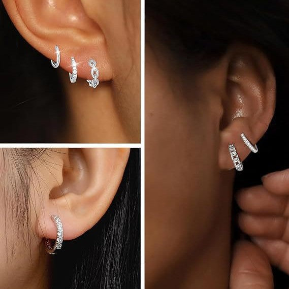 Wholesale Hot selling minimalist classic micro embedded zircon round ear buckle set with niche design earrings