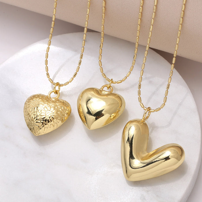 Wholesale Love Pendant Necklace Women's Copper Plated Real Gold JDC-NE-AS006