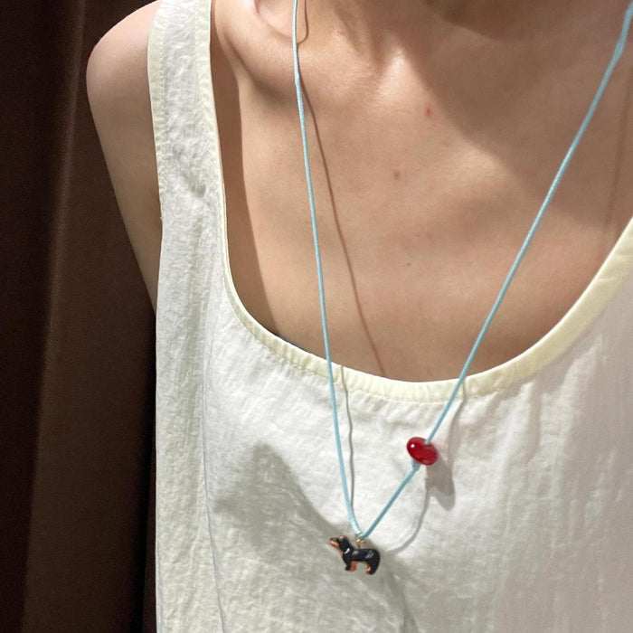 Wholesale Colorful necklace, cute sweater chain, versatile necklace