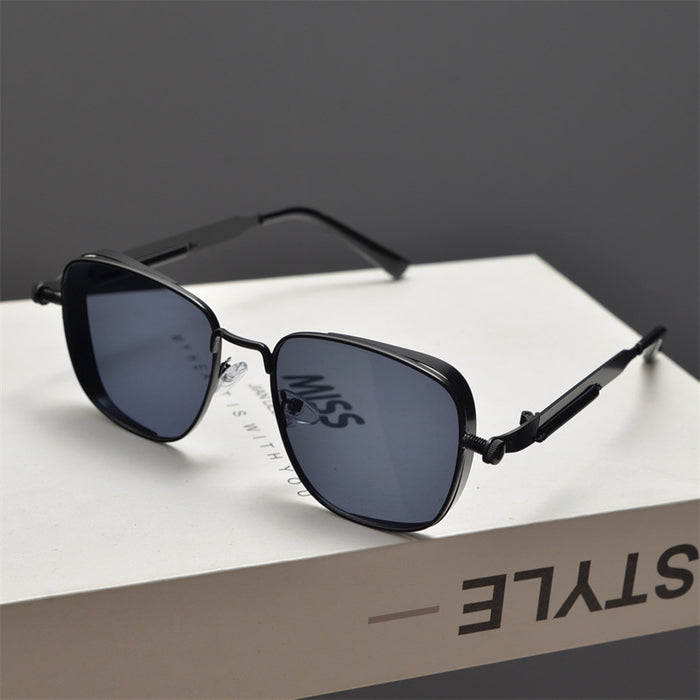 Wholesale Retro steampunk style metal square sunglasses sunglasses