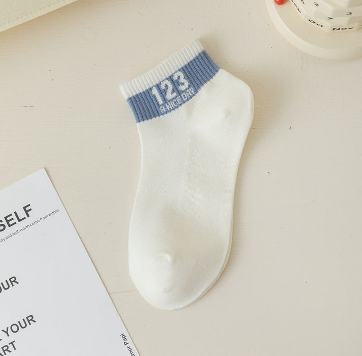 Wholesale Sock mouth letter short socks cotton boat socks thin cotton socks