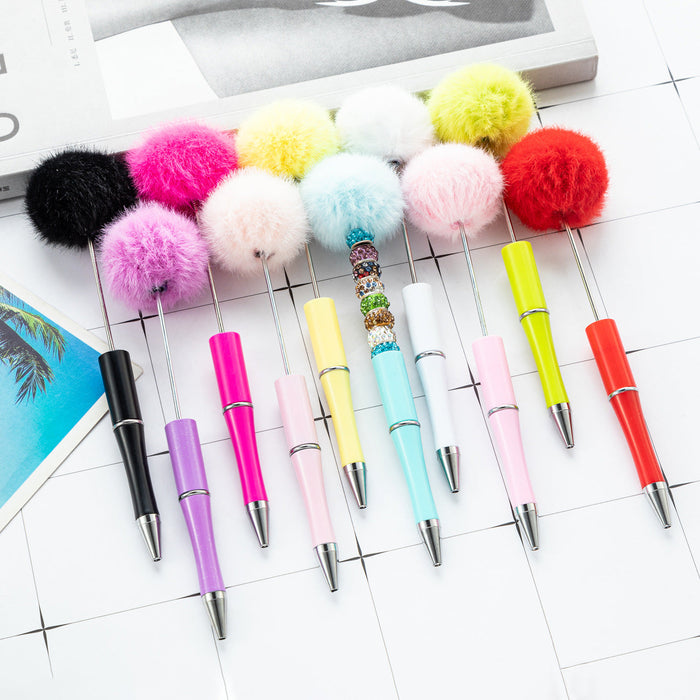 Wholesale Fluffy Pens Pompom Beadable Pens for DIY JDC-PN-HuaH067