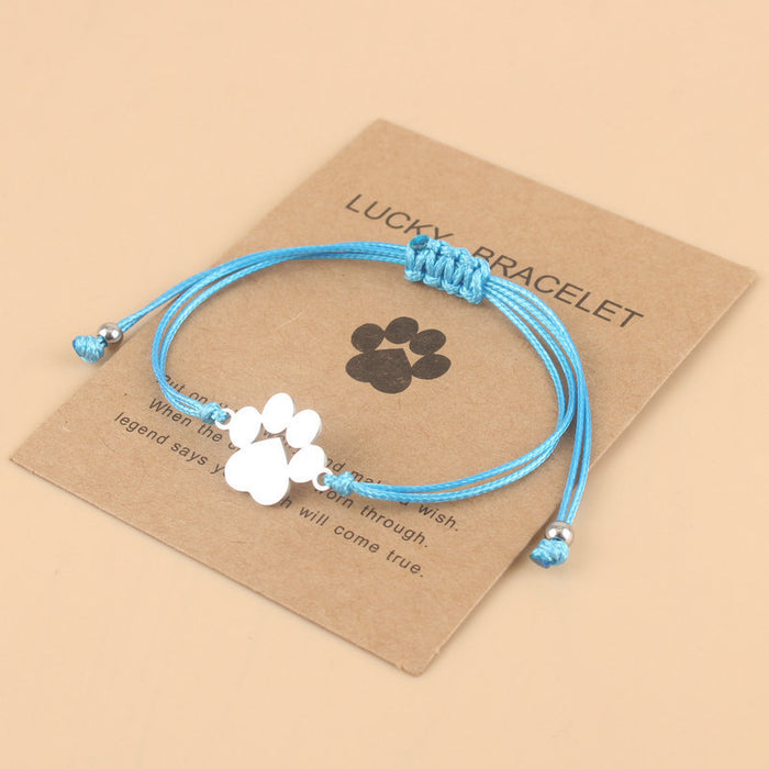 Wholesale Stainless Steel Dog Claw Bracelet Braided Adjustable Wax Line Bracelet Couple Bracelet