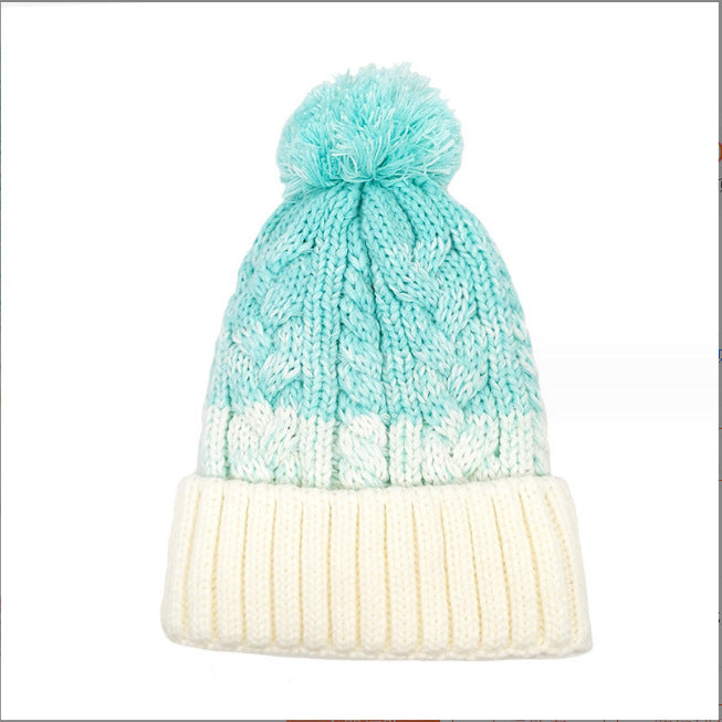 Wholesale fur ball fleece-lined warm knitted winter hat