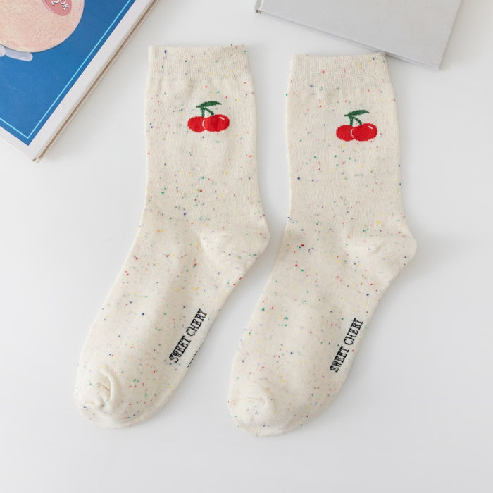 Wholesale Socks for children, pure cotton mid tube socks, dotted yarn, women's long socks, breathable, sweat absorbing, odor proof, women's socks