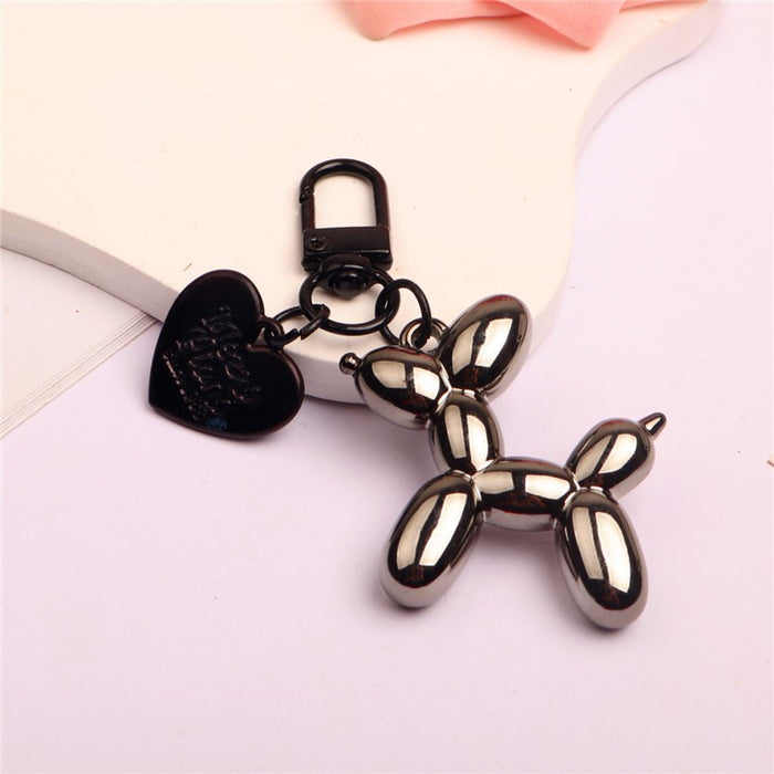 Wholesale Balloon Dog Keychain Alloy Love DIY Phone Case Chain airpods Protective Cover Earphone Case Hanging Decoration