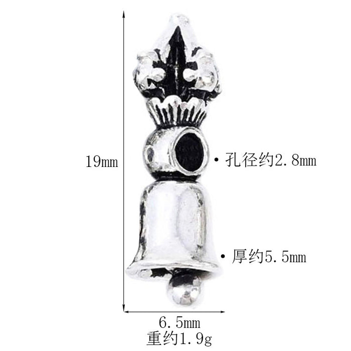 Wholesale Pure silver diamond bell pestle, Thai silver partition beads, retro cultural toys, DIY braided rope, handmade jewelry accessories