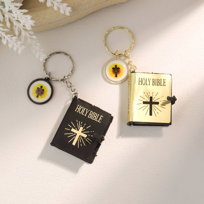 Wholesale Cross mini toy keychain Bible bag pendant