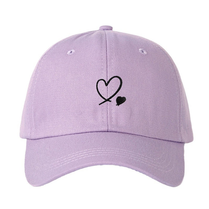 Wholesale Embroidered Love Customized Pure Cotton Baseball Hats for Men and Women Outdoor Sunscreen Soft Top Duck Tongue Hats JDC-FH-TQ002