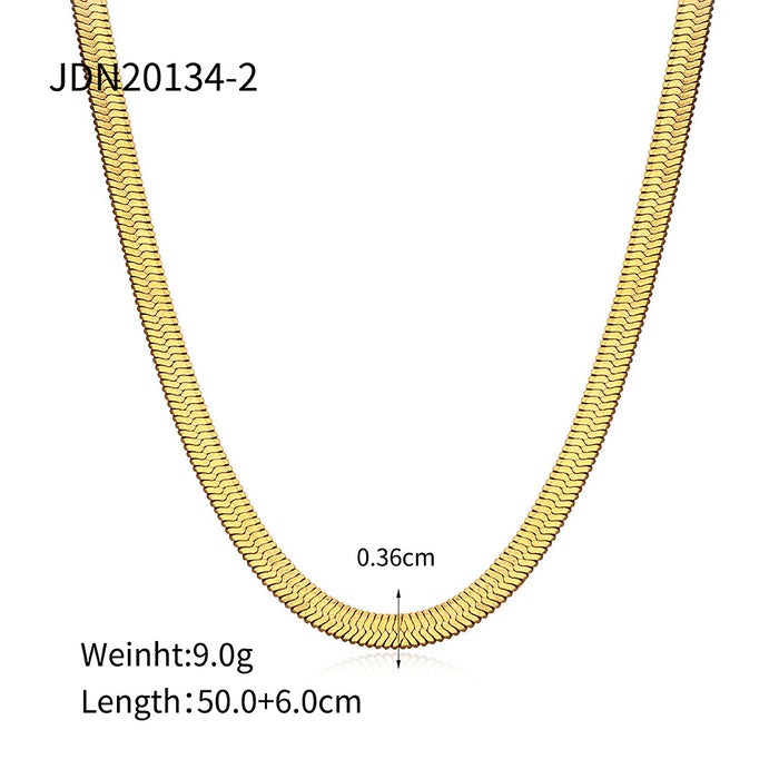 Wholesale 18K Gold Plated Stainless Steel Snake Bone Chain Necklace JDC-NE-JD409