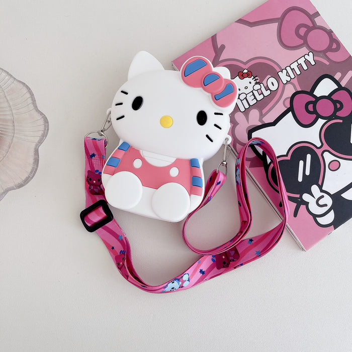 Wholesale Cartoon children's silicone coin purse hanging neck cute