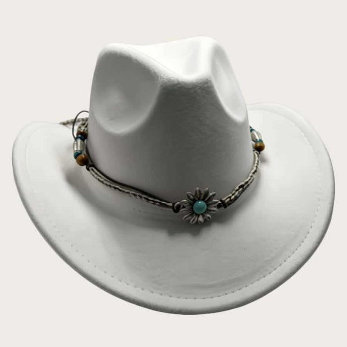Wholesale Retro Cowboy Hat Wide Brim Wool Felt Sun Protection Fashion Accessory